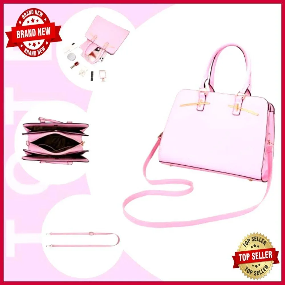 Large Tote with RFID Wallet Set, 3 Compartments, Adjustable Strap